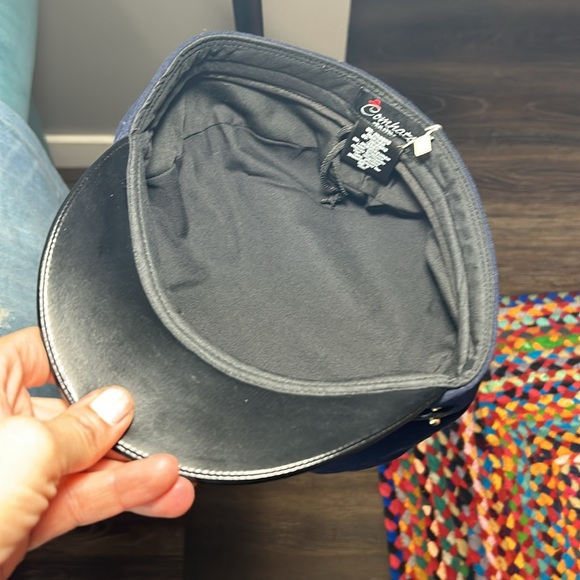 Navy blue pleather rim cute hat - Picture 16 of 16